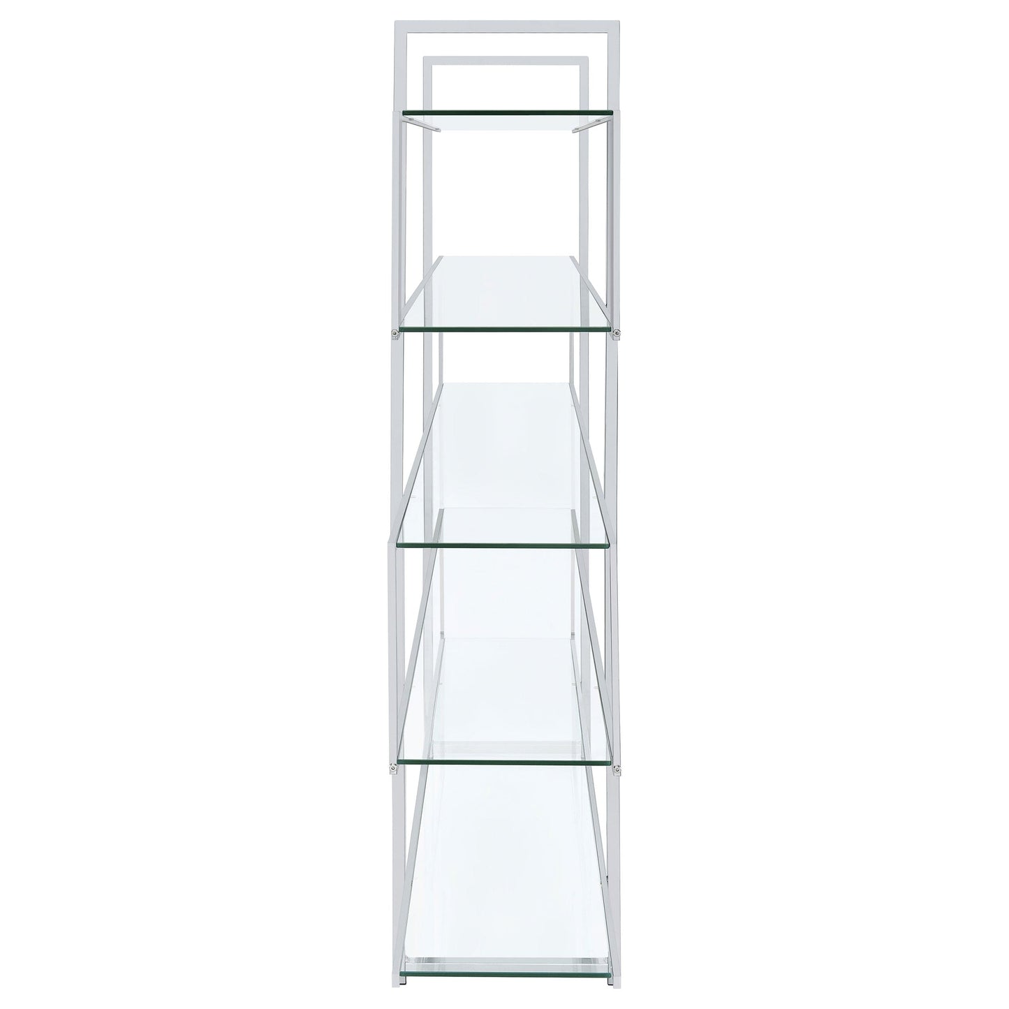 Elmer 63-inch 5-shelf Bookshelf Clear and Chrome