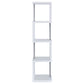 Baxter 67-inch 4-shelf Bookshelf White and Chrome