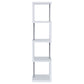 Baxter 67-inch 4-shelf Bookshelf White and Chrome