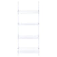Amaturo 72-inch 4-shelf Acrylic Ladder Bookshelf Clear