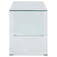 Ripley 47-inch Tempered Bent Glass Writing Desk Clear