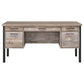 Samson 4-drawer Office Desk Weathered Oak