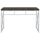 Grimma 47-inch Writing Office Desk Rustic Grey and Chrome
