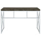 Grimma 47-inch Writing Office Desk Rustic Grey and Chrome