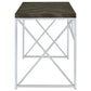 Grimma 47-inch Writing Office Desk Rustic Grey and Chrome
