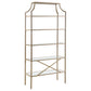 Serena 70-inch 5-shelf Glass Bookshelf Gold
