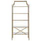 Serena 70-inch 5-shelf Glass Bookshelf Gold