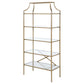 Serena 70-inch 5-shelf Glass Bookshelf Gold