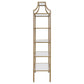 Serena 70-inch 5-shelf Glass Bookshelf Gold