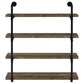 Elmcrest 40-inch Wall Shelf Black and Rustic Oak