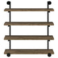 Elmcrest 40-inch Wall Shelf Black and Rustic Oak