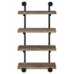 Elmcrest 24-inch Wall Shelf Black and Rustic Oak