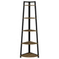 Jacksonville 63-inch 5-shelf Bookshelf Black and Aged Walnut