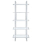 Hartford 79-inch 5-shelf Glass Bookshelf Chrome