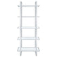 Hartford 79-inch 5-shelf Glass Bookshelf Chrome