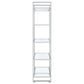 Hartford 79-inch 5-shelf Glass Bookshelf Chrome