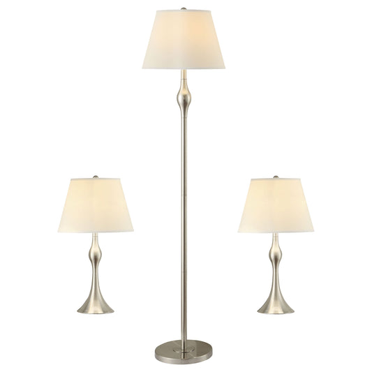 Griffin 3-piece Slender Lamp Set Brushed Nickel