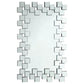 Pamela Frameless Wall Mirror with Staggered Tiles Silver