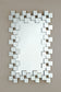 Pamela Frameless Wall Mirror with Staggered Tiles Silver