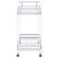 Jefferson 2-tier Glass Shelf Acrylic Bar Cart Chrome