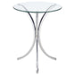 Eloise Round Accent Table with Curved Legs Chrome