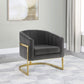 Alamor Tufted Barrel Accent Chair Dark Grey and Gold