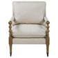 Dempsy Upholstered Accent Chair with Casters Beige