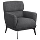 Andrea Upholstered Crecent Arm Accent Chair Grey