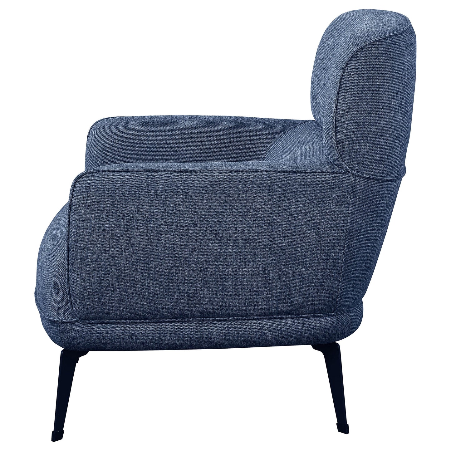 Andrea Upholstered Crecent Arm Accent Chair Blue