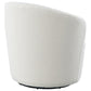 Joyce Upholstered Barrel Back Swivel Chair White