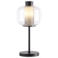 Ingrid 22-inch Glass Shade Bedside Table Lamp Black