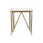 Bette 2-piece Marble Top Nesting Table Set White and Gold