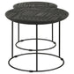 Loannis 2-piece Round Nesting Table Matte Black