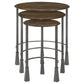 Deja 3-piece Round Nesting Table Natural and Gunmetal