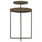 Yael Round Accent Table Natural and Gunmetal