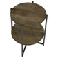 Axel Round Accent Table with Open Shelf Natural and Gunmetal