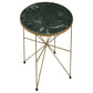 Eliska Round Accent Table with Marble Top Green and Antique Gold