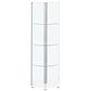 Zahavah 4-shelf Hexagonal Clear Glass Curio Cabinet White