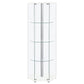 Zahavah 4-shelf Hexagonal Clear Glass Curio Cabinet White