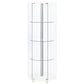 Zahavah 4-shelf Hexagonal Clear Glass Curio Cabinet White