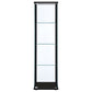 Cyclamen 4-shelf Clear Glass Curio Display Cabinet Black