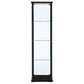Cyclamen 4-shelf Clear Glass Curio Display Cabinet Black