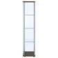 Bellatrix 4-shelf Clear Glass Curio Cabinet Cappuccino