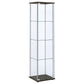 Bellatrix 4-shelf Clear Glass Curio Cabinet Cappuccino