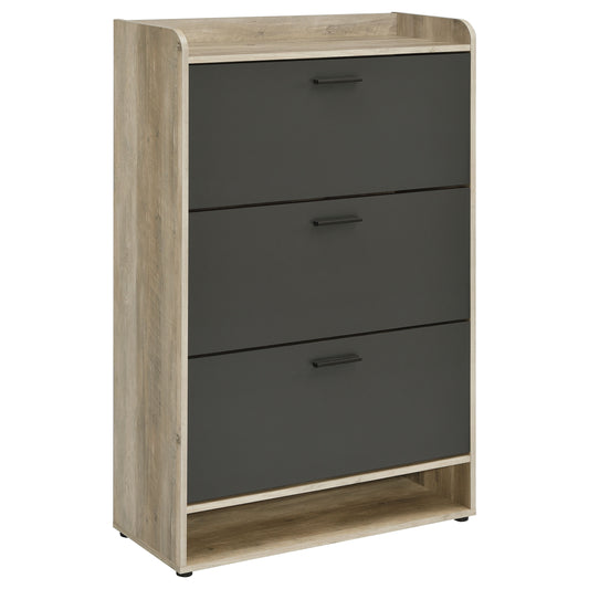 Denia 3-tier Shoe Storage Cabinet Antique Pine and Grey