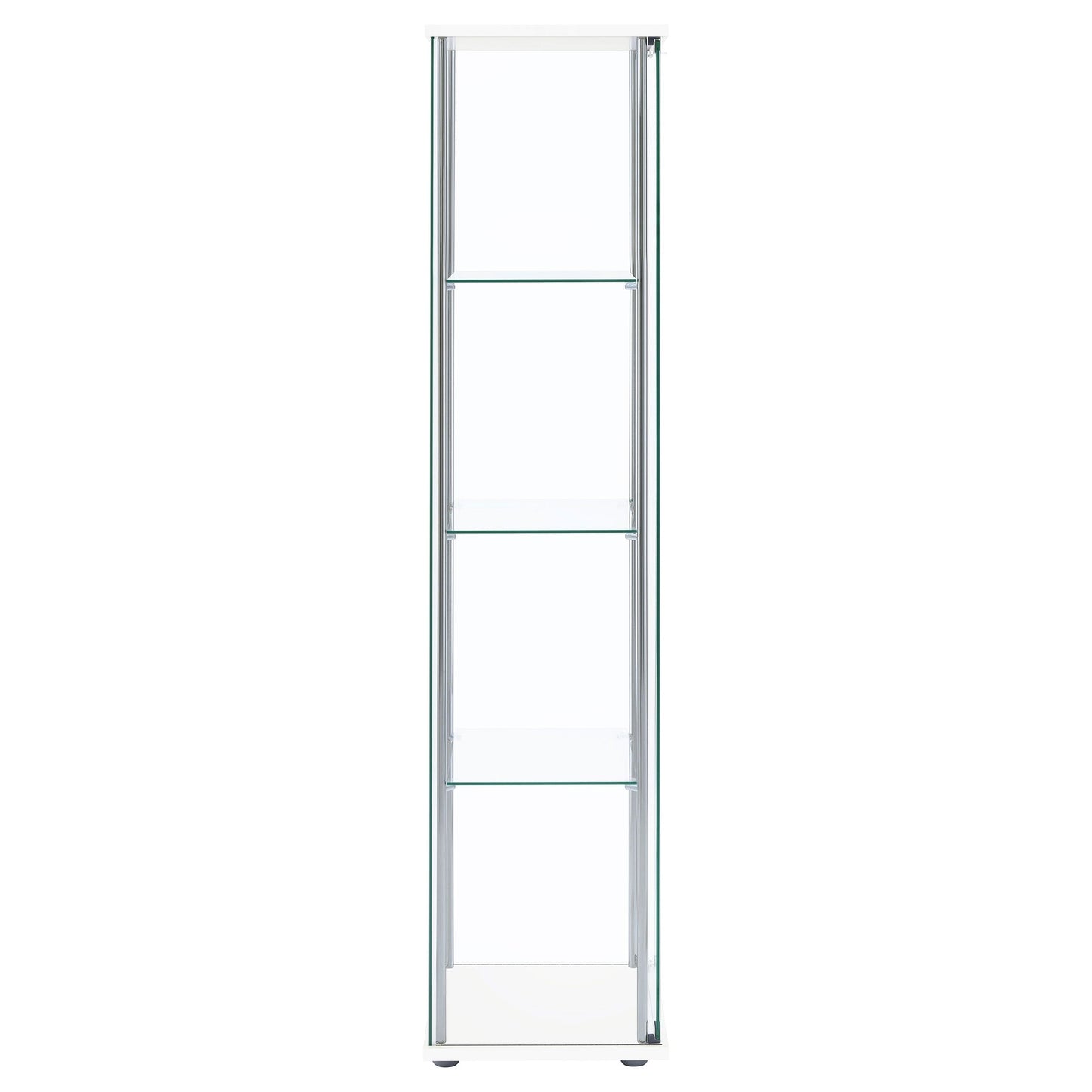 Bellatrix 4-shelf Clear Glass Curio Cabinet White