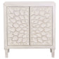 Clarkia Accent Cabinet with Floral Carved Door White