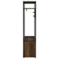 Quincy 2-door Coat Rack Hall Tree Storage Bench Dark Pine