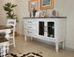3 Drawer & 2 Doors (White) Console w/ Turned Legs