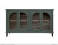 4 Glass Doors, Green Console.